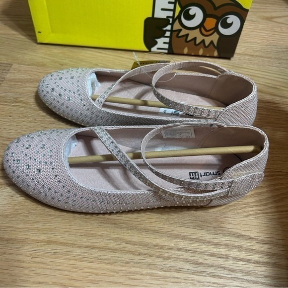 Smartfit Pink Jeweled Flats Dress Shoes Sz 4 NEW Kids Girls - Picture 5 of 7